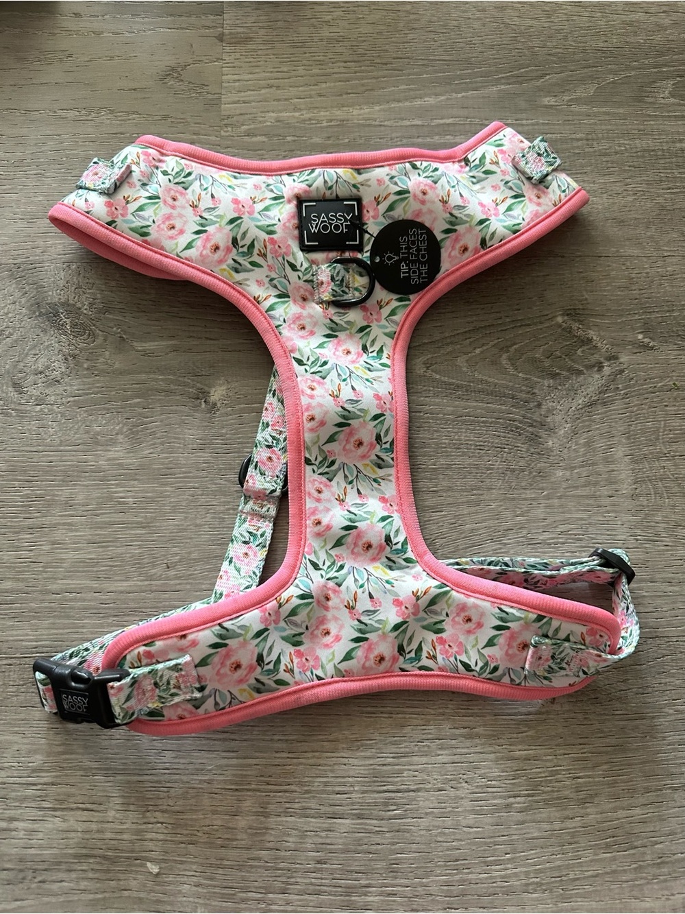 Sassy Woof Pink Floral No-Pull Dog Harness size XL